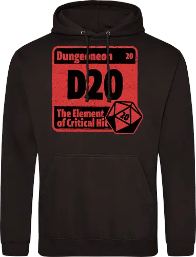 Element of Dungeon RPG - Critical Success, Science, Scientist, Sciencific, Science Art, Scientists, Science Humor, Science Joke, Funny Science, Retro Science, Sarcastic Science, Vintage Science, Funny Science Quote, Periodic Table, Periodic Table Joke, Periodic Table Parody, Stem, Humor, Joke, Fun, Funny, Sarcasm, Sarcastic, Irony, Ironic, Research, Physics, Chemistry, Chemistry Joke, Chemistry Humor, Biology, Dungeon Master, Dungeon, Dice, D20, Critical Hit, Critical, Critical Fail, Critical Role - Standard Hoodie