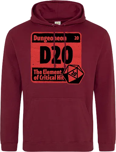 Element of Dungeon RPG - Critical Success, Science, Scientist, Sciencific, Science Art, Scientists, Science Humor, Science Joke, Funny Science, Retro Science, Sarcastic Science, Vintage Science, Funny Science Quote, Periodic Table, Periodic Table Joke, Periodic Table Parody, Stem, Humor, Joke, Fun, Funny, Sarcasm, Sarcastic, Irony, Ironic, Research, Physics, Chemistry, Chemistry Joke, Chemistry Humor, Biology, Dungeon Master, Dungeon, Dice, D20, Critical Hit, Critical, Critical Fail, Critical Role - Standard Hoodie