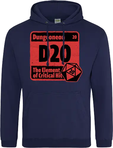 Element of Dungeon RPG - Critical Success, Science, Scientist, Sciencific, Science Art, Scientists, Science Humor, Science Joke, Funny Science, Retro Science, Sarcastic Science, Vintage Science, Funny Science Quote, Periodic Table, Periodic Table Joke, Periodic Table Parody, Stem, Humor, Joke, Fun, Funny, Sarcasm, Sarcastic, Irony, Ironic, Research, Physics, Chemistry, Chemistry Joke, Chemistry Humor, Biology, Dungeon Master, Dungeon, Dice, D20, Critical Hit, Critical, Critical Fail, Critical Role - Standard Hoodie