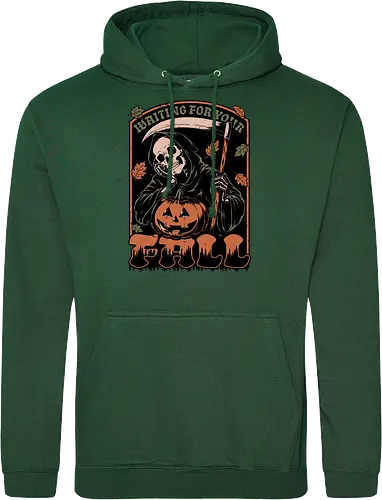 Grim Reaper Autumn - Pain, Halloween, Halloween Design, Halloween Art, Halloween Aesthetic, Halloween Pumpkin, Halloween Vibes, Spooky, Spooky Season, Creepy, Scary, Scary Art, Pumpkins, Pumpkin, Skeleton, Skull, Dark, Horror, Horror Stories, Fright, Creature, Autumn, Autumn Leaves, Autumn Vibes, Autumn Season, Fall, Fall Leaves, Fall Vibes, Leaves, Leaf, Pumpkin Season, Fun, Funny, Dark Humor, Humor, Sarcastic, Sarcasm, Irony, Dread, Existential Dread. Laugh, Laughing, Nihilist Humor, Nihilist, Relatable - Standard Hoodie