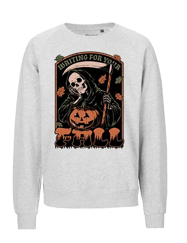 Grim Reaper Autumn - Pain, Halloween, Halloween Design, Halloween Art, Halloween Aesthetic, Halloween Pumpkin, Halloween Vibes, Spooky, Spooky Season, Creepy, Scary, Scary Art, Pumpkins, Pumpkin, Skeleton, Skull, Dark, Horror, Horror Stories, Fright, Creature, Autumn, Autumn Leaves, Autumn Vibes, Autumn Season, Fall, Fall Leaves, Fall Vibes, Leaves, Leaf, Pumpkin Season, Fun, Funny, Dark Humor, Humor, Sarcastic, Sarcasm, Irony, Dread, Existential Dread. Laugh, Laughing, Nihilist Humor, Nihilist, Relatable - Fairtrade Sweatshirt