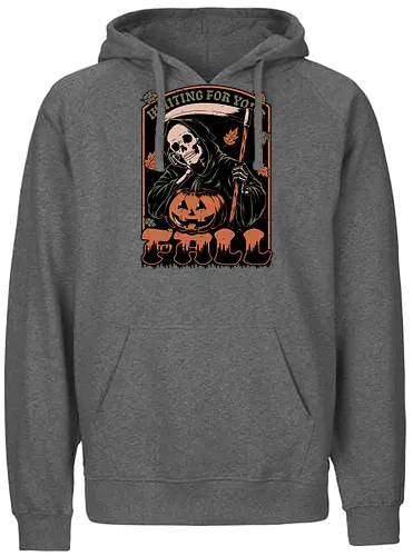 Grim Reaper Autumn - Pain, Halloween, Halloween Design, Halloween Art, Halloween Aesthetic, Halloween Pumpkin, Halloween Vibes, Spooky, Spooky Season, Creepy, Scary, Scary Art, Pumpkins, Pumpkin, Skeleton, Skull, Dark, Horror, Horror Stories, Fright, Creature, Autumn, Autumn Leaves, Autumn Vibes, Autumn Season, Fall, Fall Leaves, Fall Vibes, Leaves, Leaf, Pumpkin Season, Fun, Funny, Dark Humor, Humor, Sarcastic, Sarcasm, Irony, Dread, Existential Dread. Laugh, Laughing, Nihilist Humor, Nihilist, Relatable - Fairtrade Hoodie