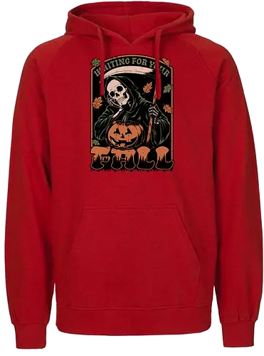 Grim Reaper Autumn - Pain, Halloween, Halloween Design, Halloween Art, Halloween Aesthetic, Halloween Pumpkin, Halloween Vibes, Spooky, Spooky Season, Creepy, Scary, Scary Art, Pumpkins, Pumpkin, Skeleton, Skull, Dark, Horror, Horror Stories, Fright, Creature, Autumn, Autumn Leaves, Autumn Vibes, Autumn Season, Fall, Fall Leaves, Fall Vibes, Leaves, Leaf, Pumpkin Season, Fun, Funny, Dark Humor, Humor, Sarcastic, Sarcasm, Irony, Dread, Existential Dread. Laugh, Laughing, Nihilist Humor, Nihilist, Relatable - Fairtrade Hoodie