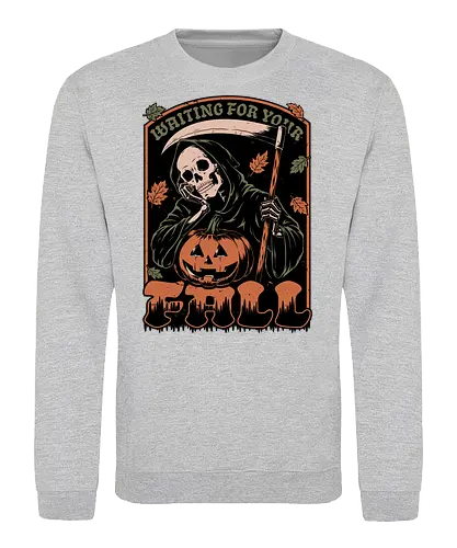 Grim Reaper Autumn - Pain, Halloween, Halloween Design, Halloween Art, Halloween Aesthetic, Halloween Pumpkin, Halloween Vibes, Spooky, Spooky Season, Creepy, Scary, Scary Art, Pumpkins, Pumpkin, Skeleton, Skull, Dark, Horror, Horror Stories, Fright, Creature, Autumn, Autumn Leaves, Autumn Vibes, Autumn Season, Fall, Fall Leaves, Fall Vibes, Leaves, Leaf, Pumpkin Season, Fun, Funny, Dark Humor, Humor, Sarcastic, Sarcasm, Irony, Dread, Existential Dread. Laugh, Laughing, Nihilist Humor, Nihilist, Relatable - Sweatshirt