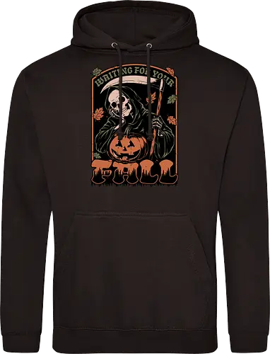Grim Reaper Autumn - Pain, Halloween, Halloween Design, Halloween Art, Halloween Aesthetic, Halloween Pumpkin, Halloween Vibes, Spooky, Spooky Season, Creepy, Scary, Scary Art, Pumpkins, Pumpkin, Skeleton, Skull, Dark, Horror, Horror Stories, Fright, Creature, Autumn, Autumn Leaves, Autumn Vibes, Autumn Season, Fall, Fall Leaves, Fall Vibes, Leaves, Leaf, Pumpkin Season, Fun, Funny, Dark Humor, Humor, Sarcastic, Sarcasm, Irony, Dread, Existential Dread. Laugh, Laughing, Nihilist Humor, Nihilist, Relatable - Standard Hoodie