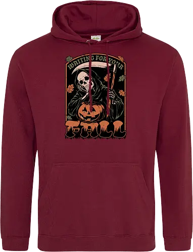 Grim Reaper Autumn - Pain, Halloween, Halloween Design, Halloween Art, Halloween Aesthetic, Halloween Pumpkin, Halloween Vibes, Spooky, Spooky Season, Creepy, Scary, Scary Art, Pumpkins, Pumpkin, Skeleton, Skull, Dark, Horror, Horror Stories, Fright, Creature, Autumn, Autumn Leaves, Autumn Vibes, Autumn Season, Fall, Fall Leaves, Fall Vibes, Leaves, Leaf, Pumpkin Season, Fun, Funny, Dark Humor, Humor, Sarcastic, Sarcasm, Irony, Dread, Existential Dread. Laugh, Laughing, Nihilist Humor, Nihilist, Relatable - Standard Hoodie