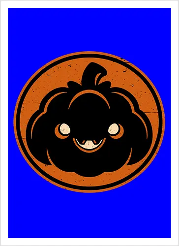 Halloween Spooky Pumpkin - Halloween, Halloween Design, Halloween Art, Halloween Aesthetic, Halloween Pumpkin, Halloween Vibes, Spooky, Spooky Season, Creepy, Scary, Scary Art, Pumpkins, Pumpkin, Dark, Horror, Horror Stories, Fright, Autumn, Autumn Leaves, Autumn Vibes, Autumn Season, Pumpkin Season, Cute, Smile, Smiling - Artprint