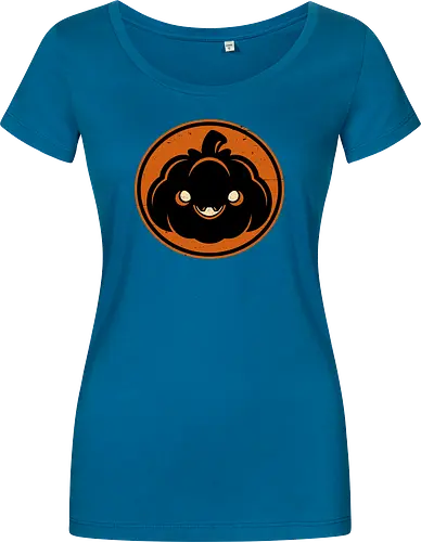 Halloween Spooky Pumpkin - Halloween, Halloween Design, Halloween Art, Halloween Aesthetic, Halloween Pumpkin, Halloween Vibes, Spooky, Spooky Season, Creepy, Scary, Scary Art, Pumpkins, Pumpkin, Dark, Horror, Horror Stories, Fright, Autumn, Autumn Leaves, Autumn Vibes, Autumn Season, Pumpkin Season, Cute, Smile, Smiling - Women T-Shirt