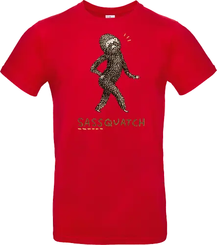Braunes Pelziges Wesen Freche Pose Haltung Rosige Wangen - braunes pelziges eitles Wesen, elegante selbstbewusste mythische Pose, rosige Wangen goldener Glanz, Wald Legende Wortspiel, kreative Haltung Humor Kunst, handgefertigte Wesen Illustration, strukturiertes braunes beiges Fell, lustige moosgrüne Typografie, Popkultur Humor Geschenk, mythisches Wesen Haltung Shirt, Stadtlegende süße Illustration, Folklore Wesen Humor Kunst, pelziger Charakter Laufsteg Pose, Wald Wesen Pop Humor, kreatives englisches Folklore Wortspiel - Standard T-Shirt