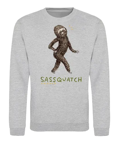 Braunes Pelziges Wesen Freche Pose Haltung Rosige Wangen - braunes pelziges eitles Wesen, elegante selbstbewusste mythische Pose, rosige Wangen goldener Glanz, Wald Legende Wortspiel, kreative Haltung Humor Kunst, handgefertigte Wesen Illustration, strukturiertes braunes beiges Fell, lustige moosgrüne Typografie, Popkultur Humor Geschenk, mythisches Wesen Haltung Shirt, Stadtlegende süße Illustration, Folklore Wesen Humor Kunst, pelziger Charakter Laufsteg Pose, Wald Wesen Pop Humor, kreatives englisches Folklore Wortspiel - Sweatshirt