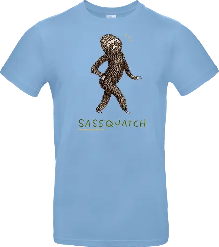 Braunes Pelziges Wesen Freche Pose Haltung Rosige Wangen - braunes pelziges eitles Wesen, elegante selbstbewusste mythische Pose, rosige Wangen goldener Glanz, Wald Legende Wortspiel, kreative Haltung Humor Kunst, handgefertigte Wesen Illustration, strukturiertes braunes beiges Fell, lustige moosgrüne Typografie, Popkultur Humor Geschenk, mythisches Wesen Haltung Shirt, Stadtlegende süße Illustration, Folklore Wesen Humor Kunst, pelziger Charakter Laufsteg Pose, Wald Wesen Pop Humor, kreatives englisches Folklore Wortspiel - Standard T-Shirt