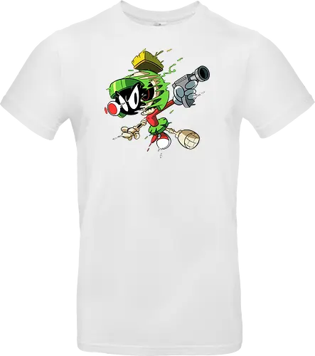 Freaky Grüner Marsianer Horror - Underground Alien Cartoon Kunst - grüner Marsianer Horror, Alien Cartoon Freaky, grünes Marsianer Skelett, rotes hypnotisches Auge Cartoon, Marvin the Martian, horror, schmelzendes grünes Schleim, Underground Alien Kunst, Alien Horror Geek Druck, Zombie Marsianer Waffe, römischer Helm Cartoon Horror, alternative Alien Kunst, Weltraum Cartoon Horror, urbaner Alien Geek Druck, Marsianer Pop Art Horror, Alien Charakter Horror, dunkler Alien Cartoon - Standard T-Shirt