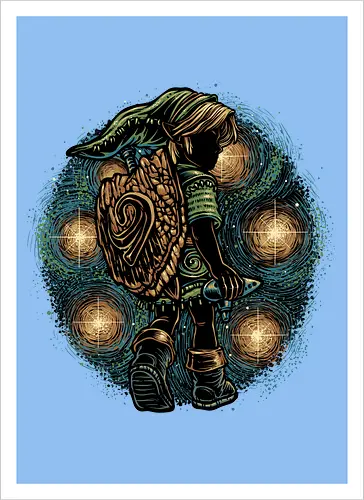 Melody of the Night Sky - legend, games, Japanese, adventure, Hero, gaming, gamer, videogames - Artprint