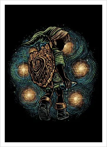 Melody of the Night Sky - legend, games, Japanese, adventure, Hero, gaming, gamer, videogames - Artprint