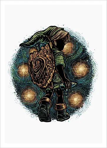 Melody of the Night Sky - legend, games, Japanese, adventure, Hero, gaming, gamer, videogames - Artprint