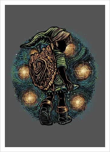 Melody of the Night Sky - legend, games, Japanese, adventure, Hero, gaming, gamer, videogames - Artprint