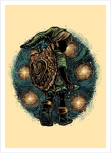 Melody of the Night Sky - legend, games, Japanese, adventure, Hero, gaming, gamer, videogames - Artprint