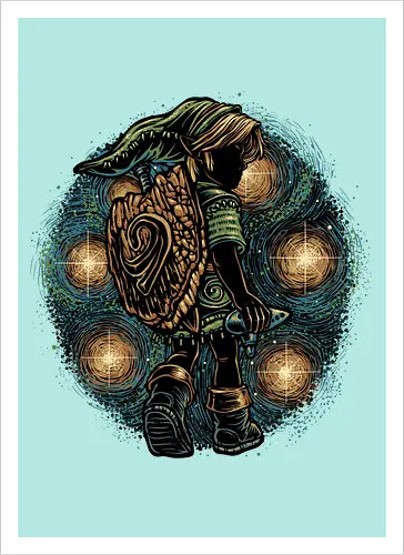 Melody of the Night Sky - legend, games, Japanese, adventure, Hero, gaming, gamer, videogames - Artprint