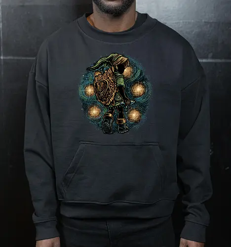 Melody of the Night Sky - legend, games, Japanese, adventure, Hero, gaming, gamer, videogames - Cropped Sweatshirt