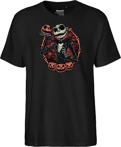 Pumpkin Nightmare - Movie, animated, animation, horror, Halloween, pumpkin, skeleton, character, fantasy - Fairtrade T-Shirt