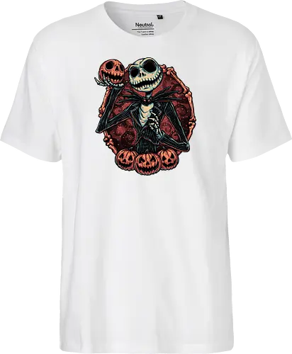 Pumpkin Nightmare - Movie, animated, animation, horror, Halloween, pumpkin, skeleton, character, fantasy - Fairtrade T-Shirt