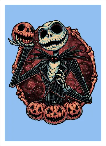 Pumpkin Nightmare - Movie, animated, animation, horror, Halloween, pumpkin, skeleton, character, fantasy - Artprint