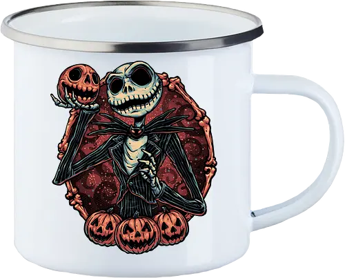 Pumpkin Nightmare - Movie, animated, animation, horror, Halloween, pumpkin, skeleton, character, fantasy - Enamel Mug