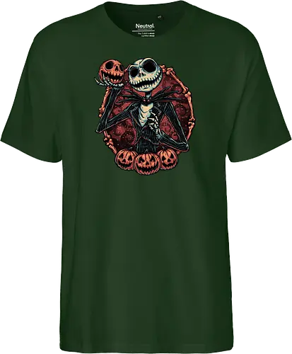 Pumpkin Nightmare - Movie, animated, animation, horror, Halloween, pumpkin, skeleton, character, fantasy - Fairtrade T-Shirt