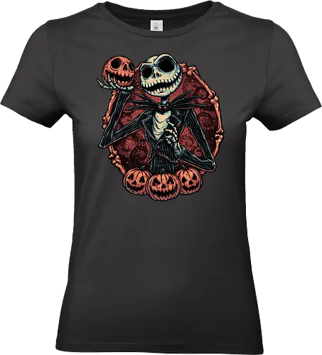 Pumpkin Nightmare - Movie, animated, animation, horror, Halloween, pumpkin, skeleton, character, fantasy - Standard T-Shirt (Women)