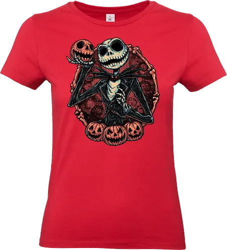 Pumpkin Nightmare - Movie, animated, animation, horror, Halloween, pumpkin, skeleton, character, fantasy - Standard T-Shirt (Women)