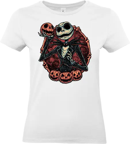 Pumpkin Nightmare - Movie, animated, animation, horror, Halloween, pumpkin, skeleton, character, fantasy - Standard T-Shirt (Women)
