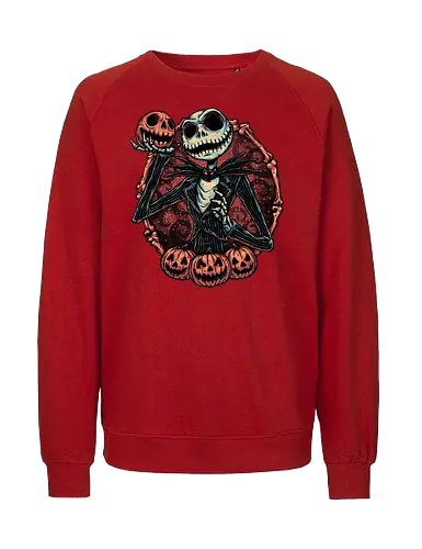 Pumpkin Nightmare - Movie, animated, animation, horror, Halloween, pumpkin, skeleton, character, fantasy - Fairtrade Sweatshirt