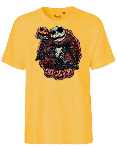 Pumpkin Nightmare - Movie, animated, animation, horror, Halloween, pumpkin, skeleton, character, fantasy - Fairtrade T-Shirt