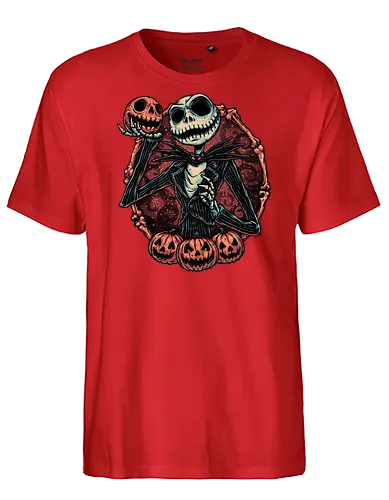 Pumpkin Nightmare - Movie, animated, animation, horror, Halloween, pumpkin, skeleton, character, fantasy - Fairtrade T-Shirt