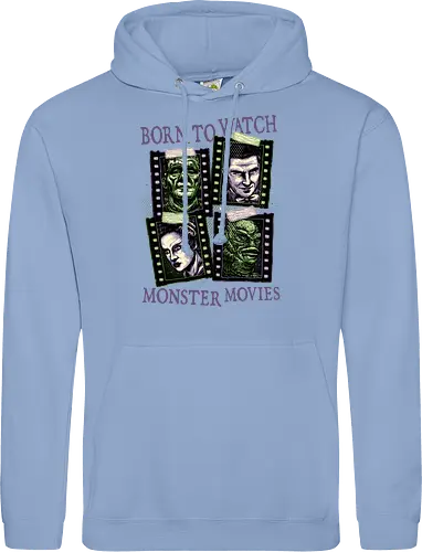 Born to watch monster movies - Horror, horror movies, classic horror, classic, monsters, creature, Halloween - Standard Hoodie