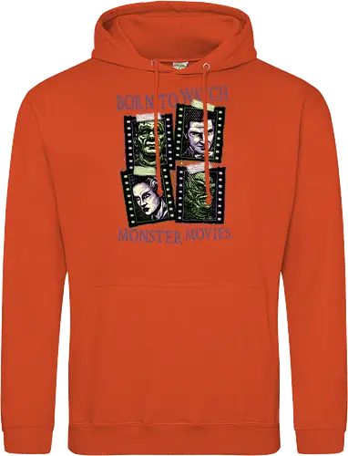 Born to watch monster movies - Horror, horror movies, classic horror, classic, monsters, creature, Halloween - Standard Hoodie