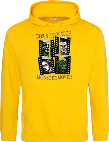 Born to watch monster movies - Horror, horror movies, classic horror, classic, monsters, creature, Halloween - Standard Hoodie