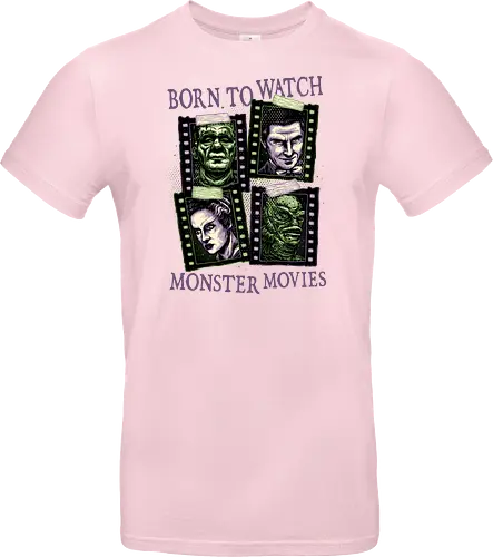 Born to watch monster movies - Horror, horror movies, classic horror, classic, monsters, creature, Halloween - Standard T-Shirt