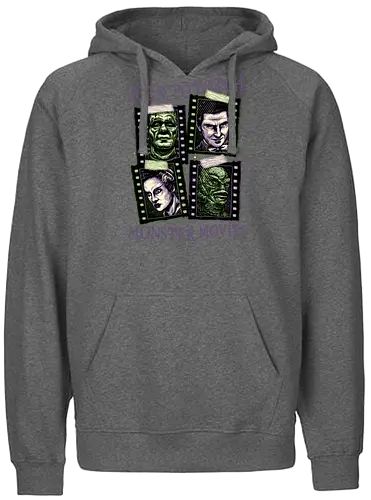 Born to watch monster movies - Horror, horror movies, classic horror, classic, monsters, creature, Halloween - Fairtrade Hoodie