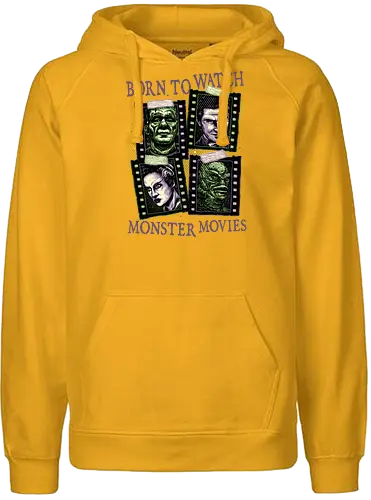 Born to watch monster movies - Horror, horror movies, classic horror, classic, monsters, creature, Halloween - Fairtrade Hoodie