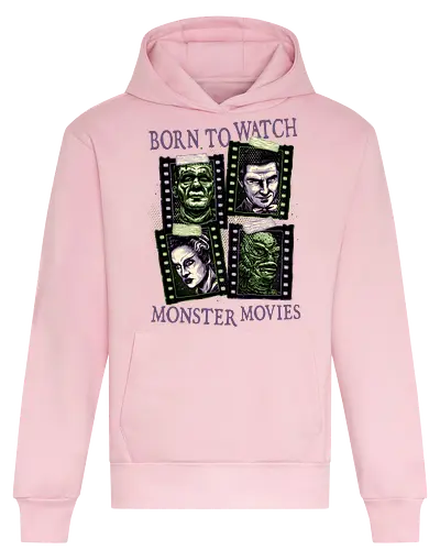 Born to watch monster movies - Horror, horror movies, classic horror, classic, monsters, creature, Halloween - Heavyweight Hoodie