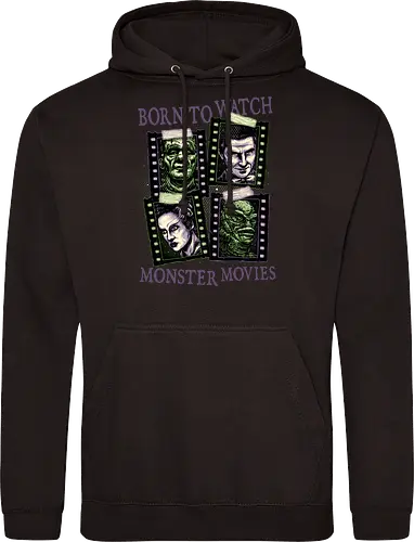 Born to watch monster movies - Horror, horror movies, classic horror, classic, monsters, creature, Halloween - Standard Hoodie