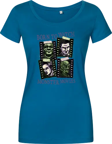 Born to watch monster movies - Horror, horror movies, classic horror, classic, monsters, creature, Halloween - Women T-Shirt