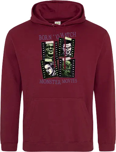 Born to watch monster movies - Horror, horror movies, classic horror, classic, monsters, creature, Halloween - Standard Hoodie