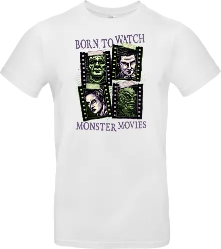 Born to watch monster movies - Horror, horror movies, classic horror, classic, monsters, creature, Halloween - Standard T-Shirt