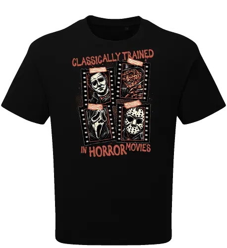 Classically Trained in Horror Movies - Horror, horror movies, classic horror, classic, villain, Halloween - Oversize T-Shirt