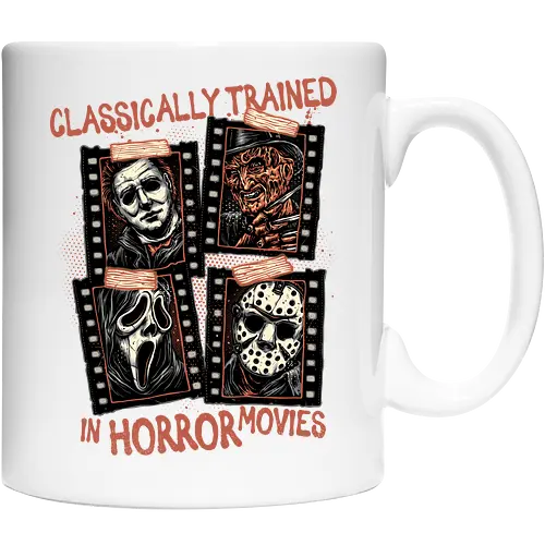 Classically Trained in Horror Movies - Horror, horror movies, classic horror, classic, villain, Halloween - Cup