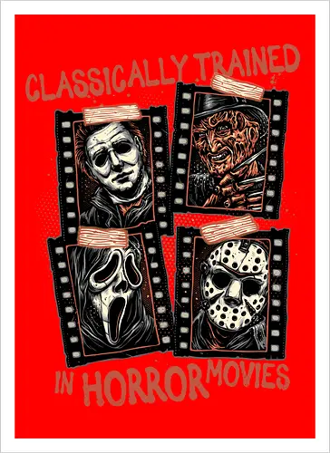 Classically Trained in Horror Movies - Horror, horror movies, classic horror, classic, villain, Halloween - Artprint