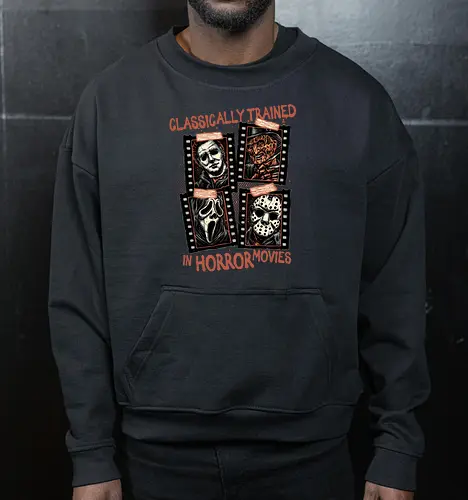 Classically Trained in Horror Movies - Horror, horror movies, classic horror, classic, villain, Halloween - Cropped Sweatshirt