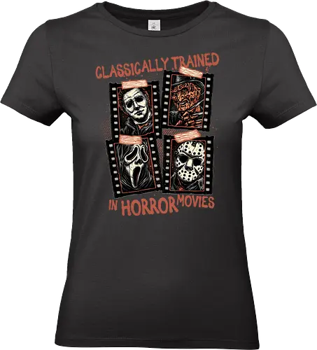 Classically Trained in Horror Movies - Horror, horror movies, classic horror, classic, villain, Halloween - Standard T-Shirt (Women)